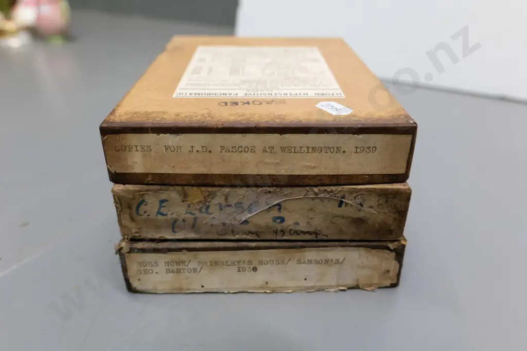 EA Philips studio? 3 boxes glass plate negatives: Ross Home, Brinsley House, Geo. Barton, HMS Dauntless etc. Image 1++