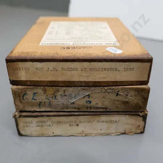 EA Philips studio? 3 boxes glass plate negatives: Ross Home, Brinsley House, Geo. Barton, HMS Dauntless etc.