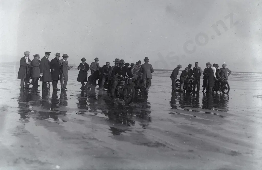 EA Philips studio? 3 boxes glass plate negatives: 1927 Oreti Beach motor races, Bluff, Stewart Island, etc. Image 1++