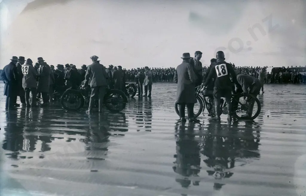 EA Philips studio? 3 boxes glass plate negatives: 1927 Oreti Beach motor races, Bluff, Stewart Island, etc. Image 1++