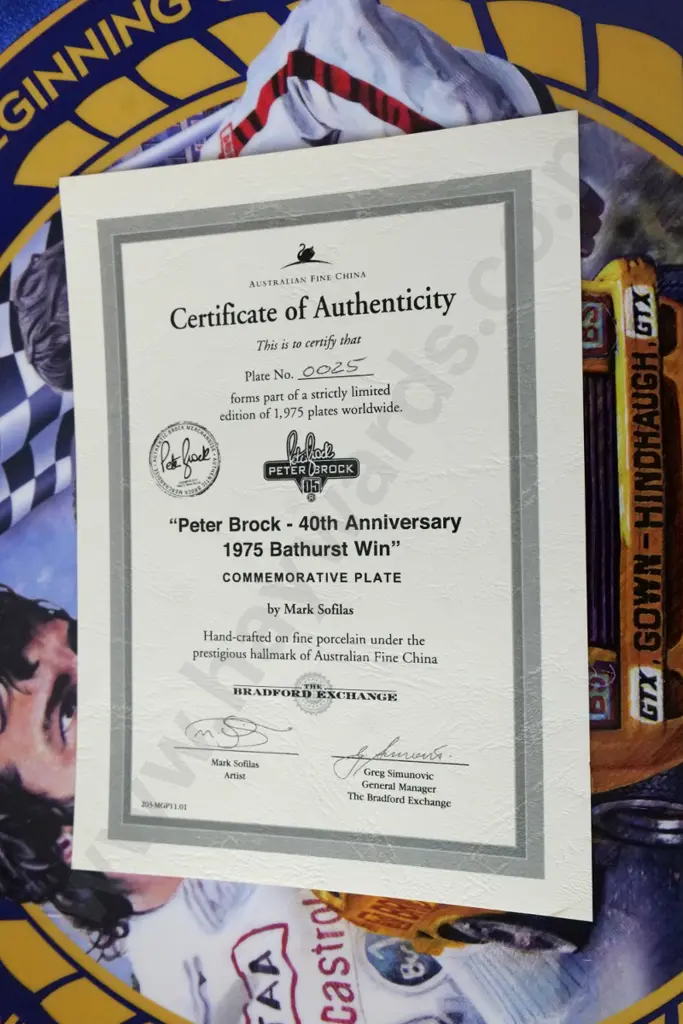 Bradford Exchange Peter Brock collector's plate D-300, in original box - 2015, 40th anniversary Image 1++