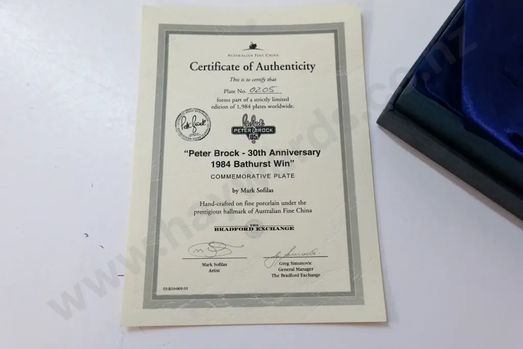 Bradford Exchange Peter Brock collector's plate D-300, in original box - 2014, 30th anniversary Image 1++