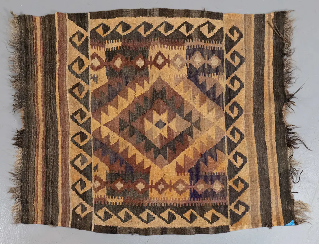 small hand knotted wool kilim floor rug L-950 W-780 Image 1++