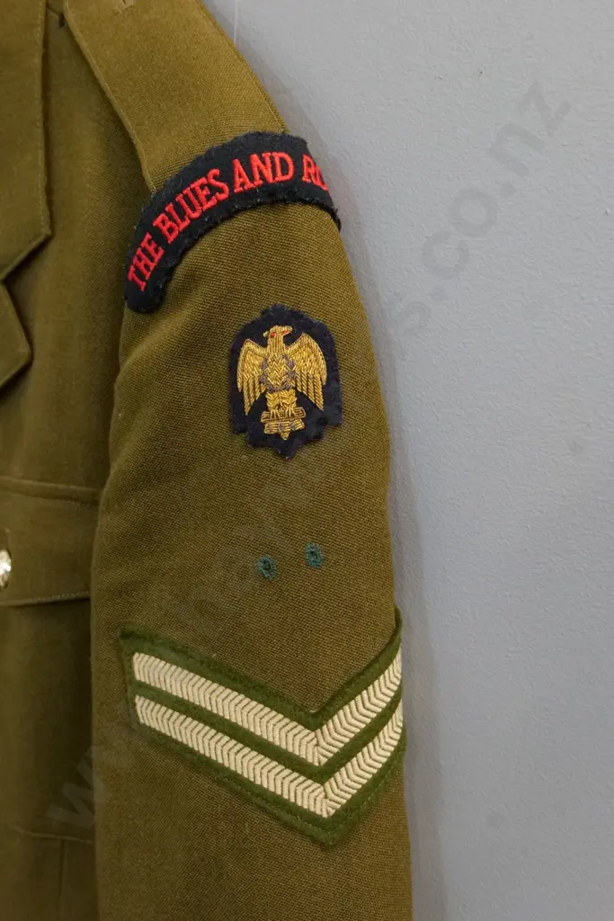 vintage army dress jacket with "Blues and Royals" shoulder patches Image 1++