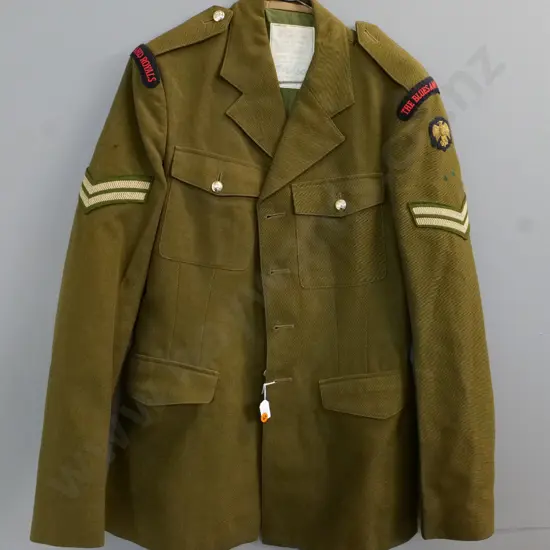 vintage army dress jacket with "Blues and Royals" shoulder patches