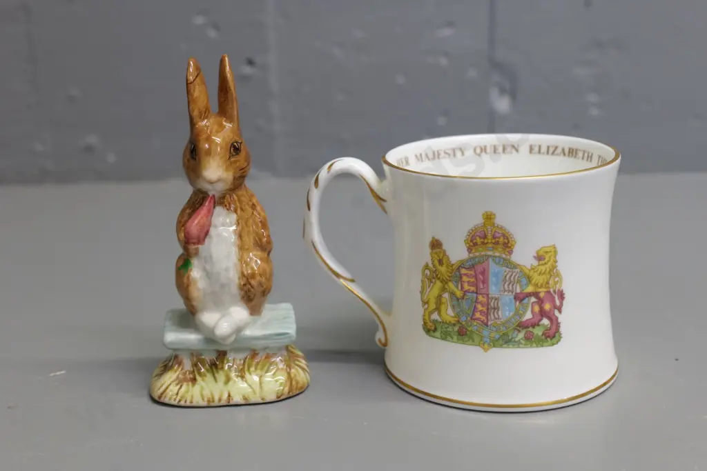 Beswick Fierce Bad Rabbit figure and a Coalport Castle of Mey mug Image 1++