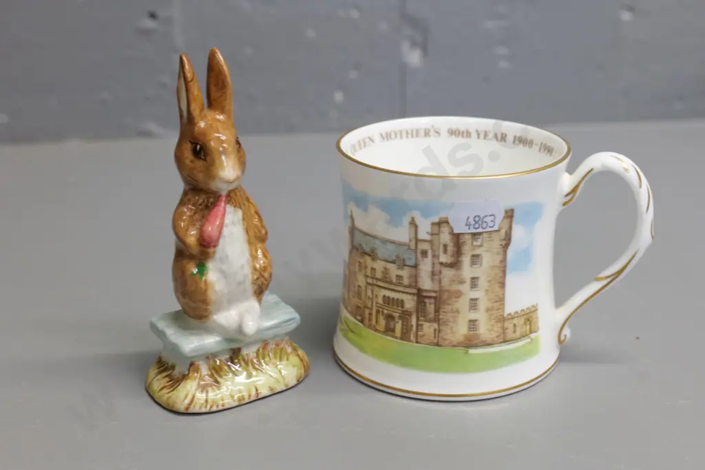 Beswick Fierce Bad Rabbit figure and a Coalport Castle of Mey mug Image 1++