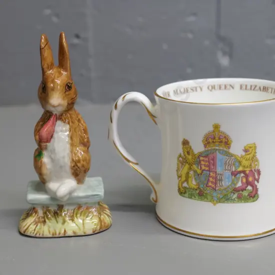Beswick Fierce Bad Rabbit figure and a Coalport Castle of Mey mug