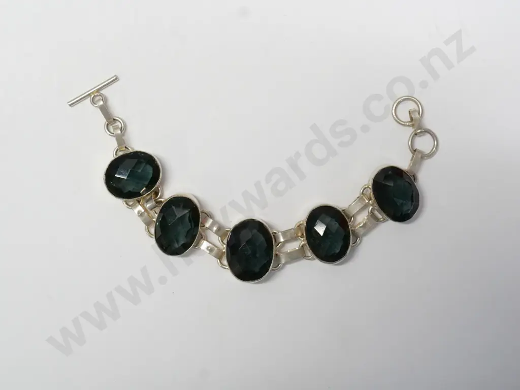 silver gemstone bracelet stamped 925 Image 1++
