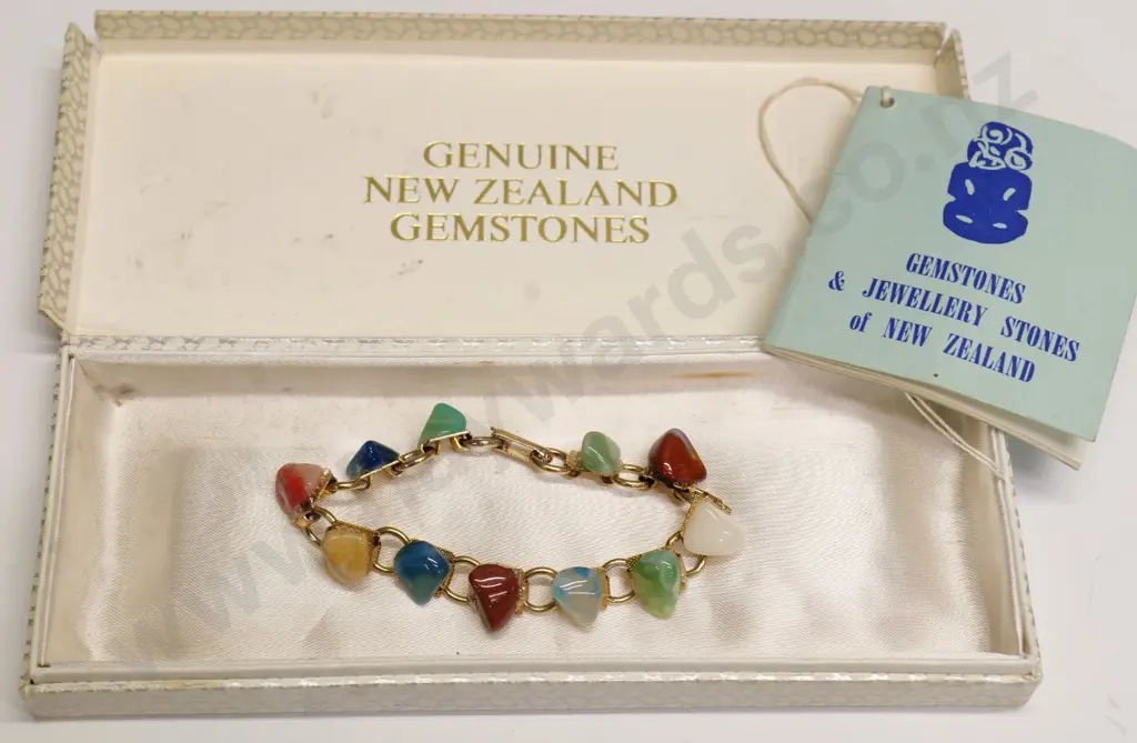 multi coloured stone bracelet including booklet Image 1++