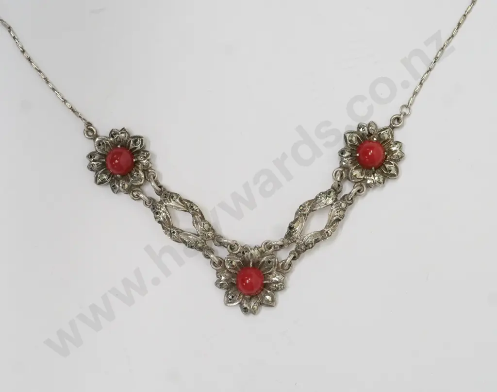 marcasite & jasper necklace Image 1++