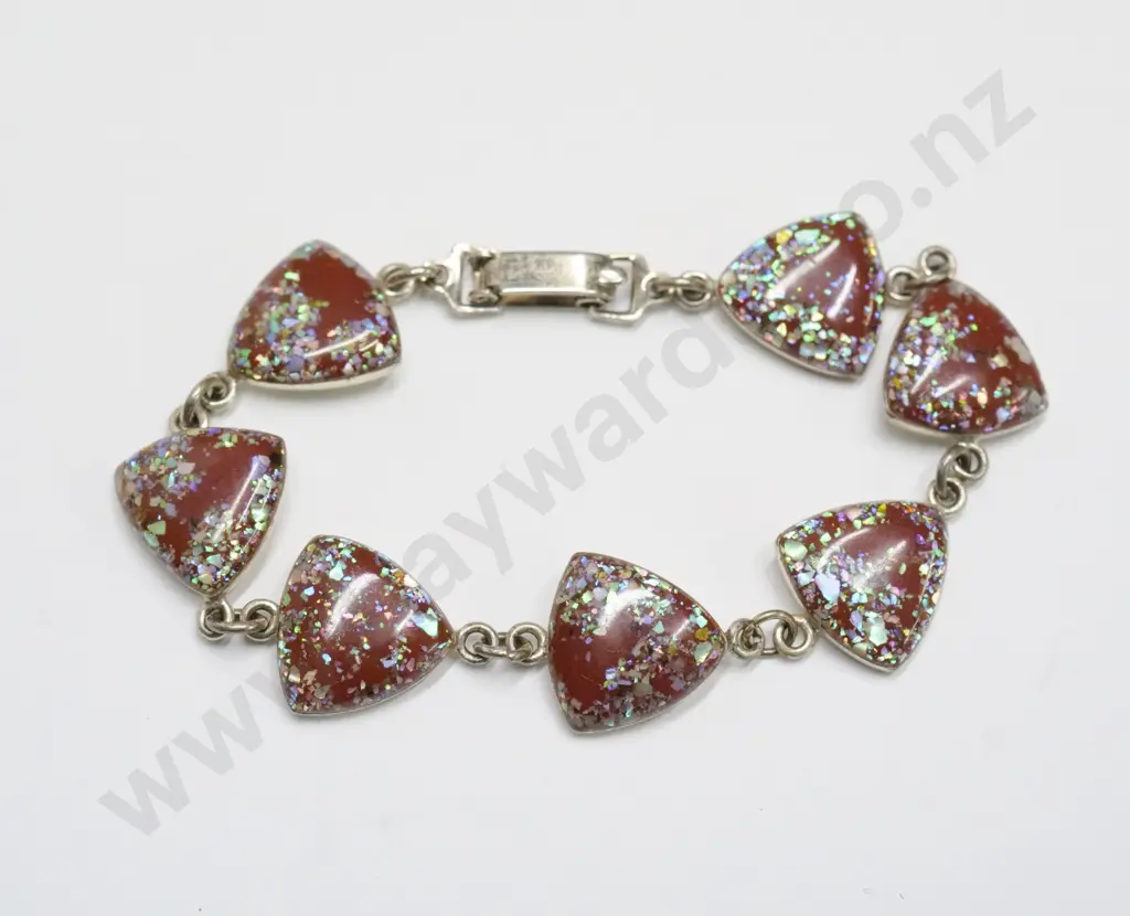 silver speckled  bracelet stamped s sil Image 1++