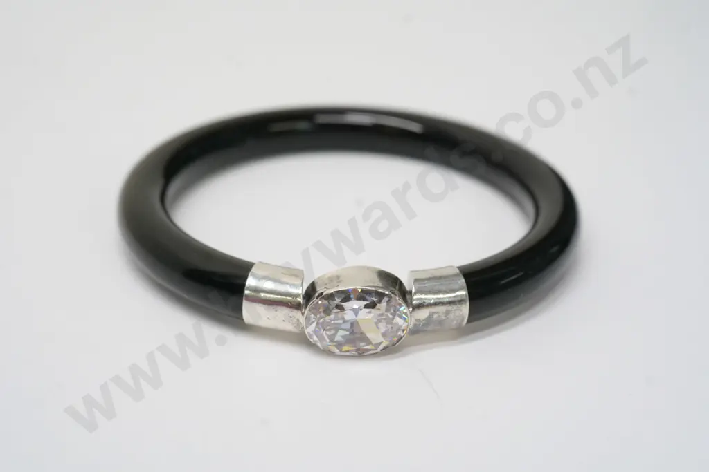 bangle with large cz and stamped 925 Image 1++