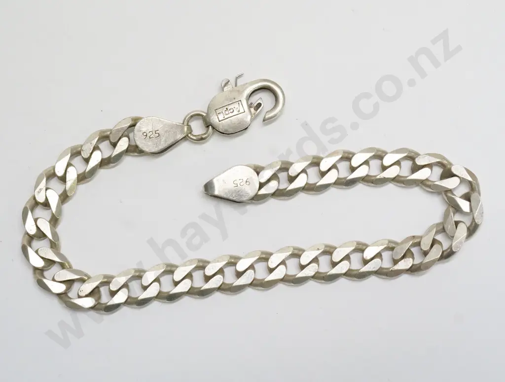 silver link chain bracelet stamped 925 Image 1++