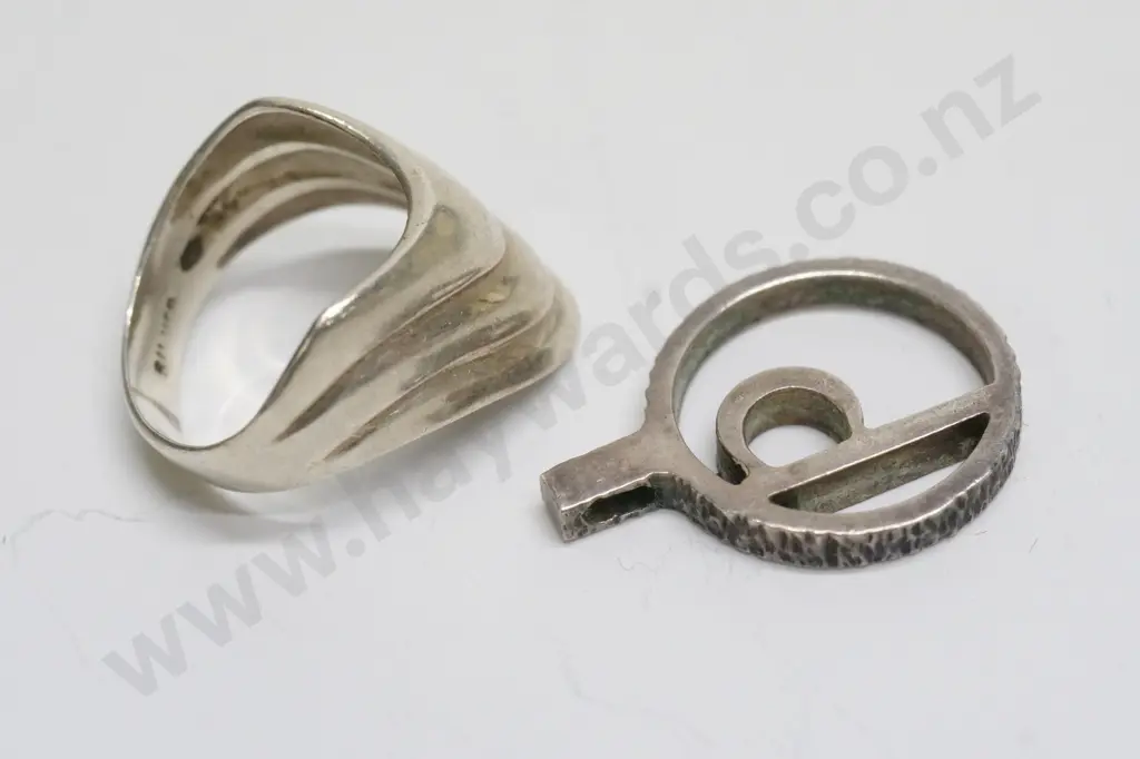 silver signet ring, silver crown ring, silver toe ring & silver charm ring all stamped Image 1++