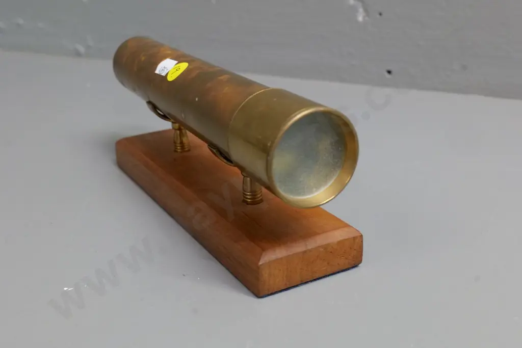 heavy brass kaleidoscope L-230 on wooden stand Image 1++