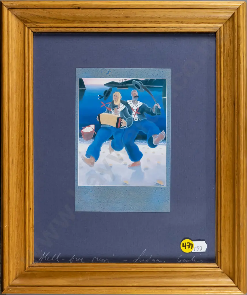 signed Lindsay Crooks framed digital print "Hell-fire rum" H-150 W-100 Image 1++
