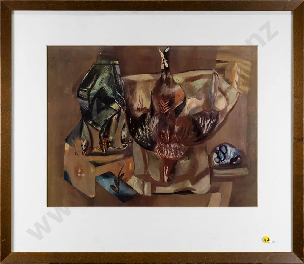 framed Frances Hodgkins print '"Red Cockerel" H-340 W-440 (slight foxing to surround) Image 1++