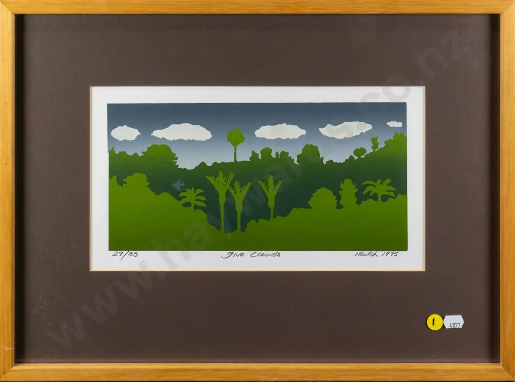 Mutch 1995 - framed ltd edition print 29/33 "Five Clouds" H-130 W-260 Image 1++