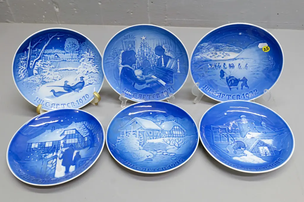 6 Bing & Grondahl Christmas plates - 1970, 71, 72, 73, 75, & 77 Image 1++