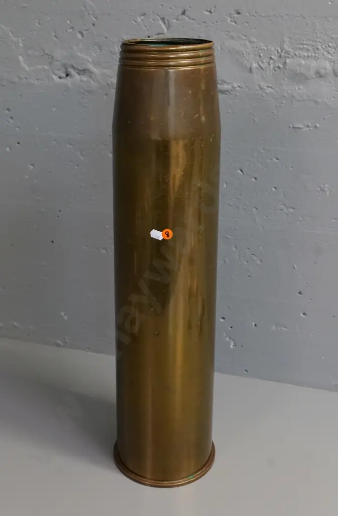 very large brass shell casing with hole drilled through base L-540 Image 1++