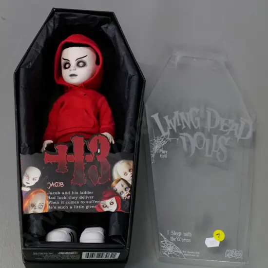 Mezco Living Dead doll "Jacob" in original coffin box - box is L-300