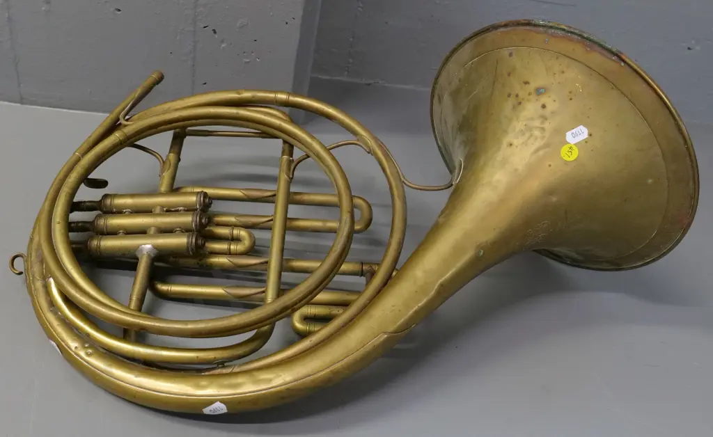 vintage Boosey 'Sotone' French horn, retailer Eady & Co Auckland Image 1++