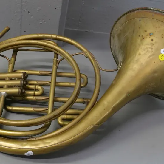 vintage Boosey 'Sotone' French horn, retailer Eady & Co Auckland