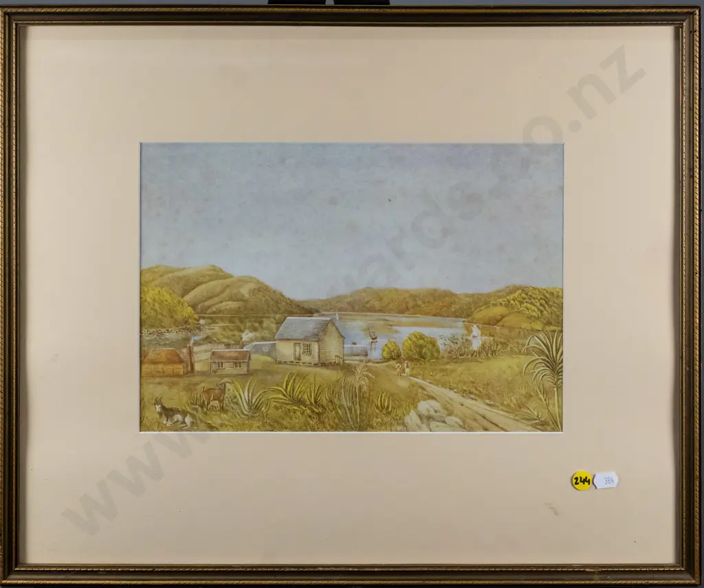 framed print - early Dunedin 1851 (foxing) H-210 W-310 Image 1++