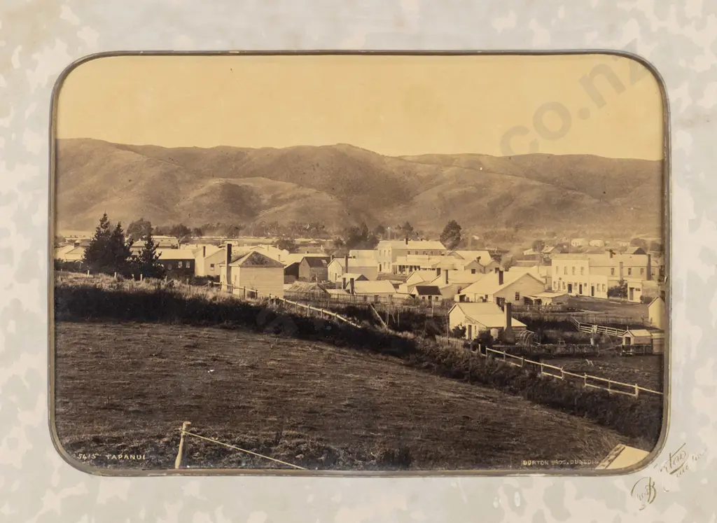 framed vintage Burton Bros black and white photograph  "Tapanui" H-150 W-210 Image 1++