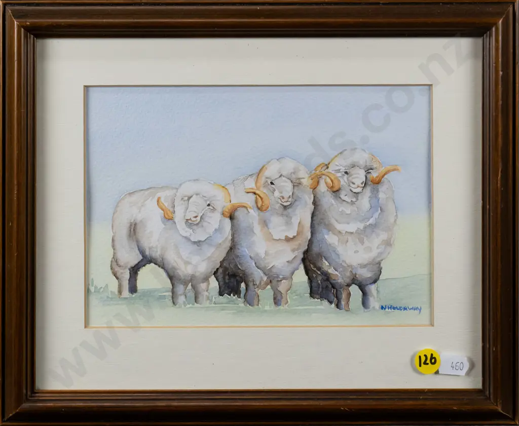 Natalie Holdaway - framed watercolour "Country Gentlemen" H-130 W-190 Image 1++