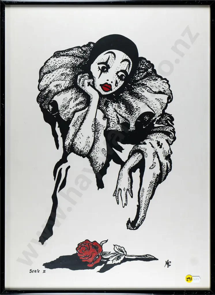 Monique C - framed ltd edition harlequin print 2/20  "Serie II" H-540 W-380 Image 1++