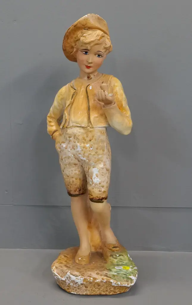 plaster figure made by Triaca & Picchi, Melbourne - pattern No. 14, circa 1930s. Chips & finish loss, missing thumb H520 Image 1++