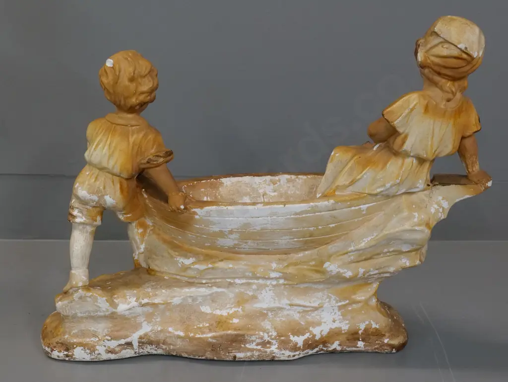 plaster figure made by Triaca & Picchi, Melbourne - pattern No. 56, circa 1930s - chips & finish loss H370 W490 Image 1++