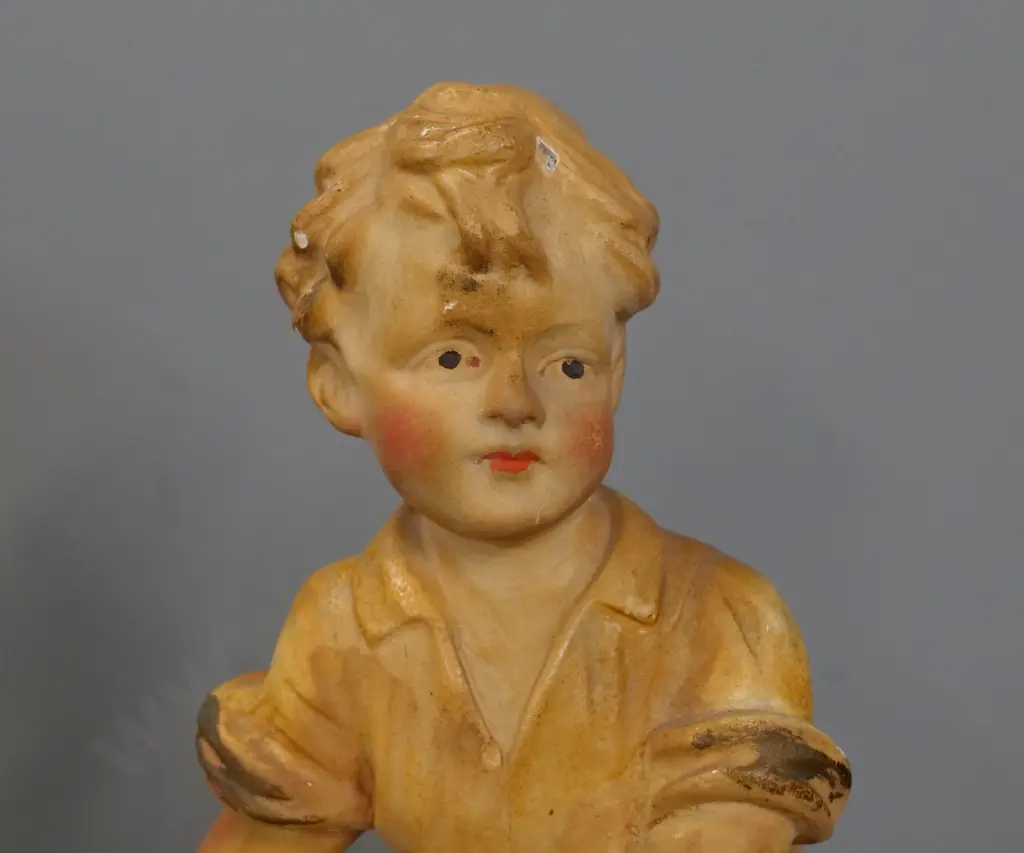 plaster figure made by Triaca & Picchi, Melbourne - pattern No. 56, circa 1930s - chips & finish loss H370 W490 Image 1++