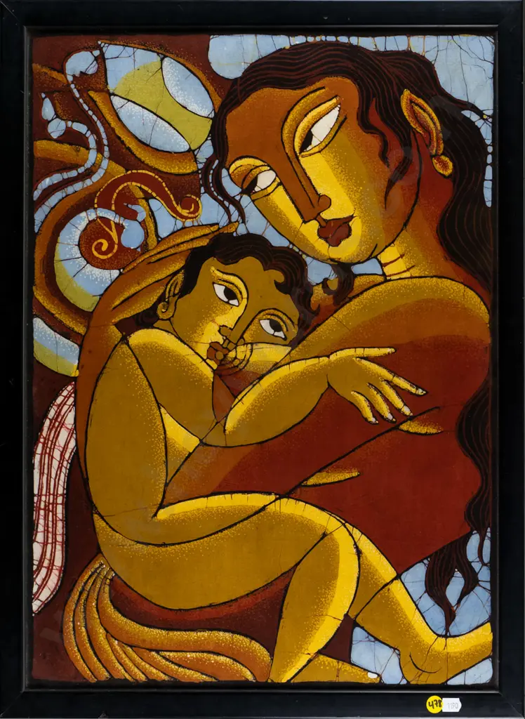 framed print on fabric - mother and child H-540 W-400 Image 1++