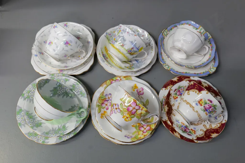 6 English china trios - 4 Royal Albert & 2 Grafton Image 1++