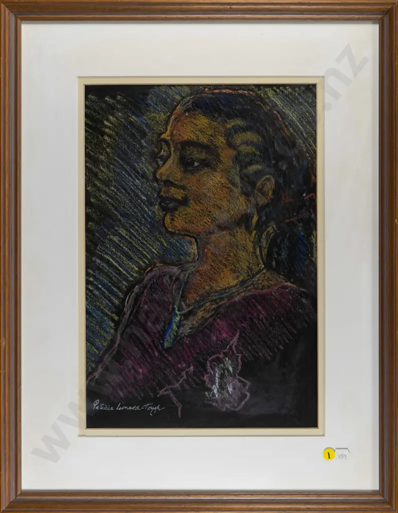 Patricia Leonard-Tough - framed pastel - female portrait H-400 W-270 Image 1++