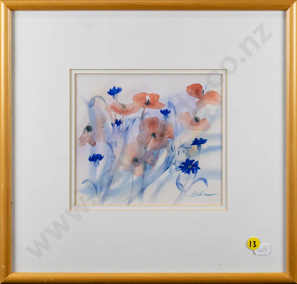 framed watercolour -flowers H-145 W-165 Image 1++