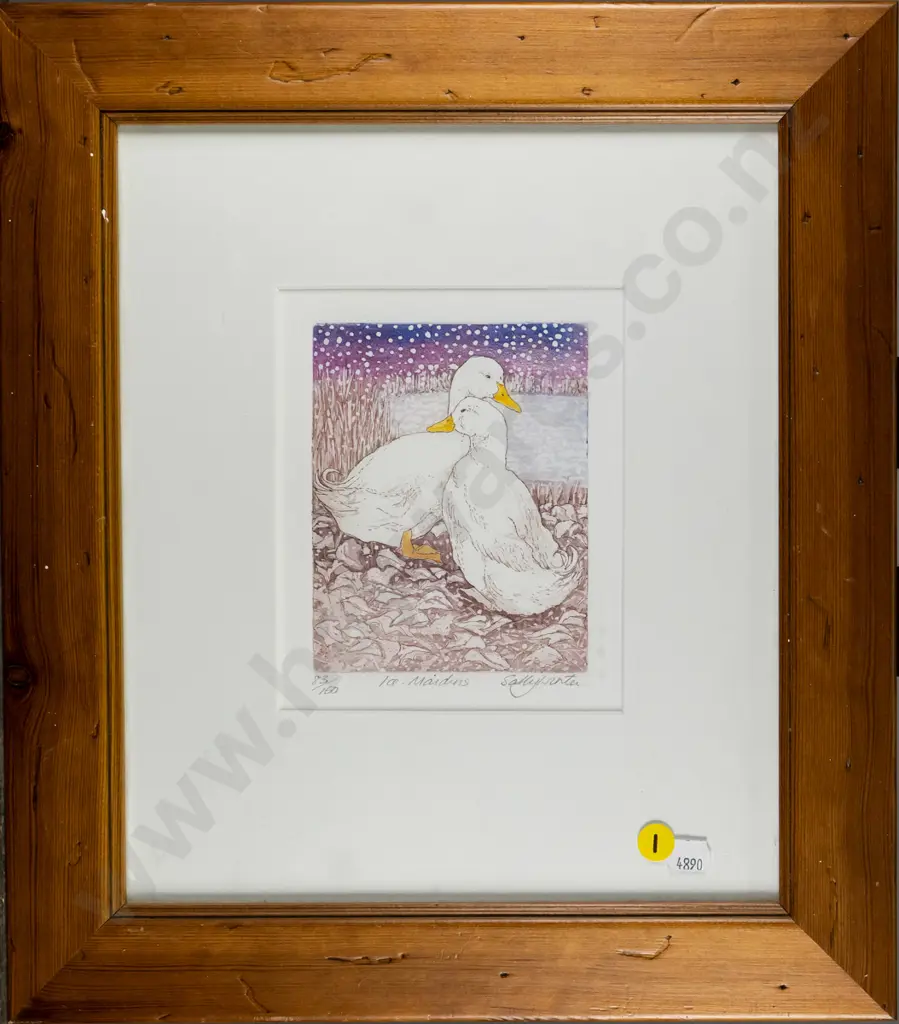 Sally Winter - framed ltd edition print 83/150 "Ice MAidens" H-130 W-95 Image 1++