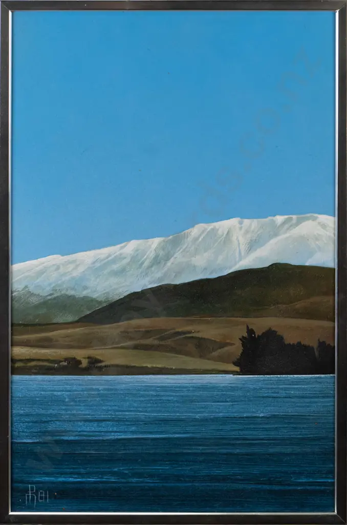 illegible signature - framed acrylic "Wanaka III" H-295 W-195 Image 1++
