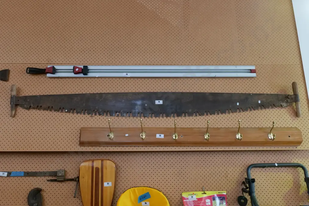 vintage double handled saw Image 1++