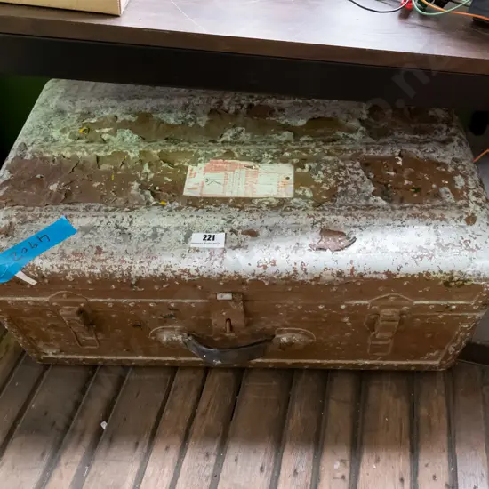 vintage metal trunk