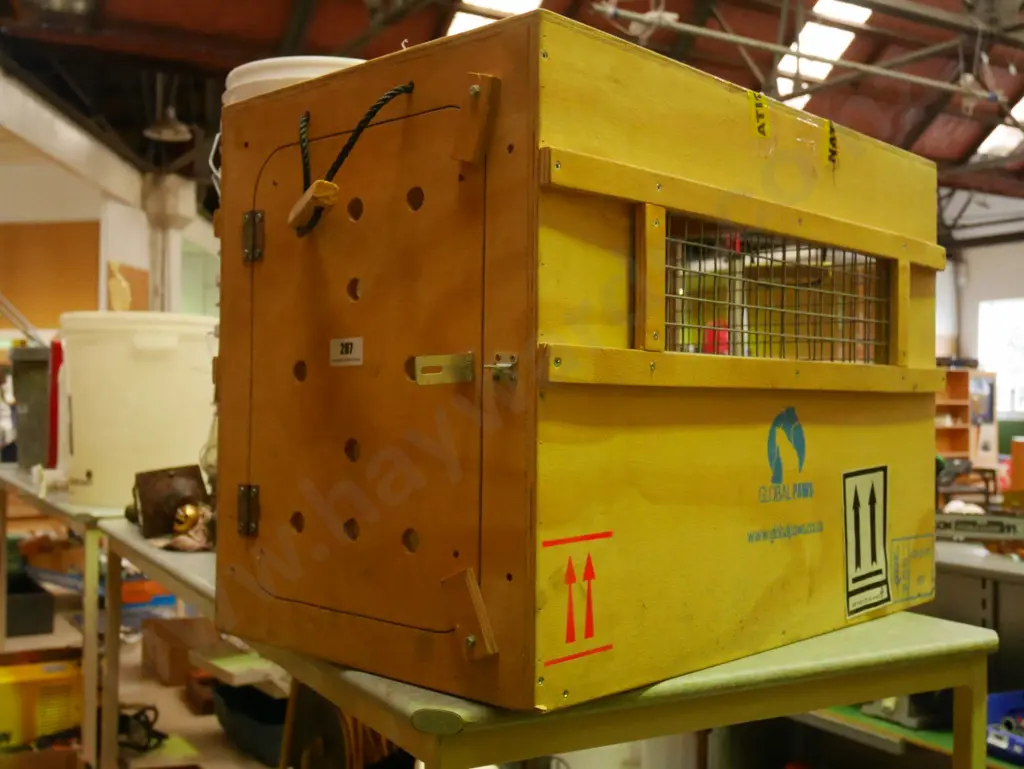 wooden airplane pet carrier Image 1++