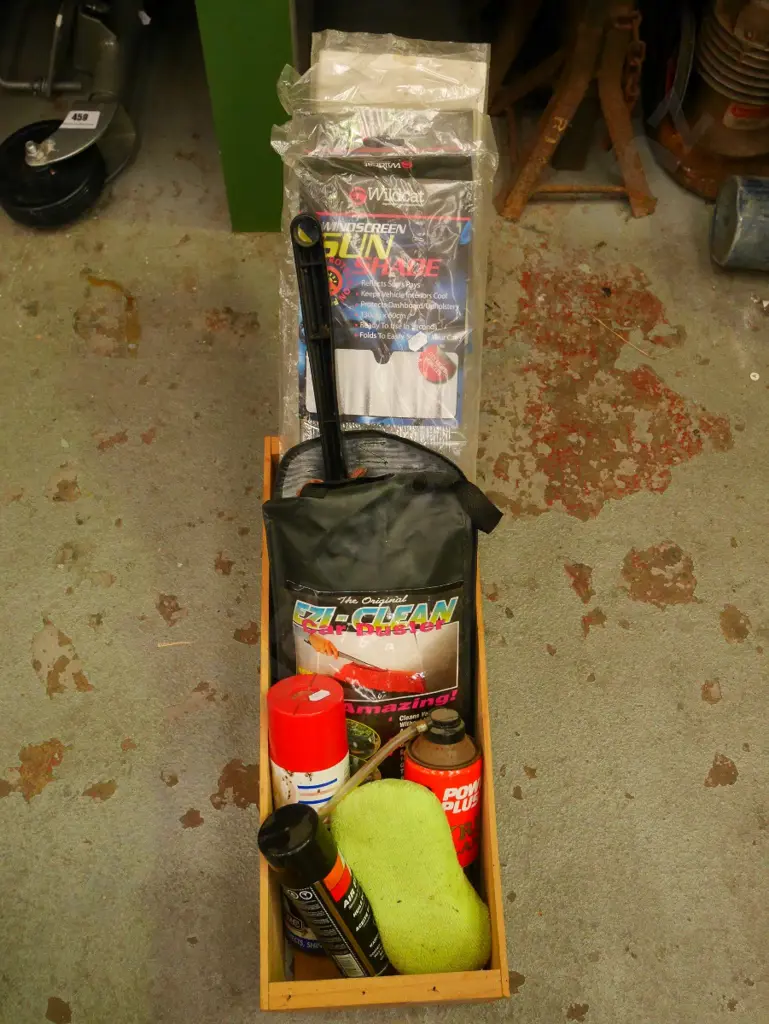 wooden crate, sunshade, car duster etc Image 1++