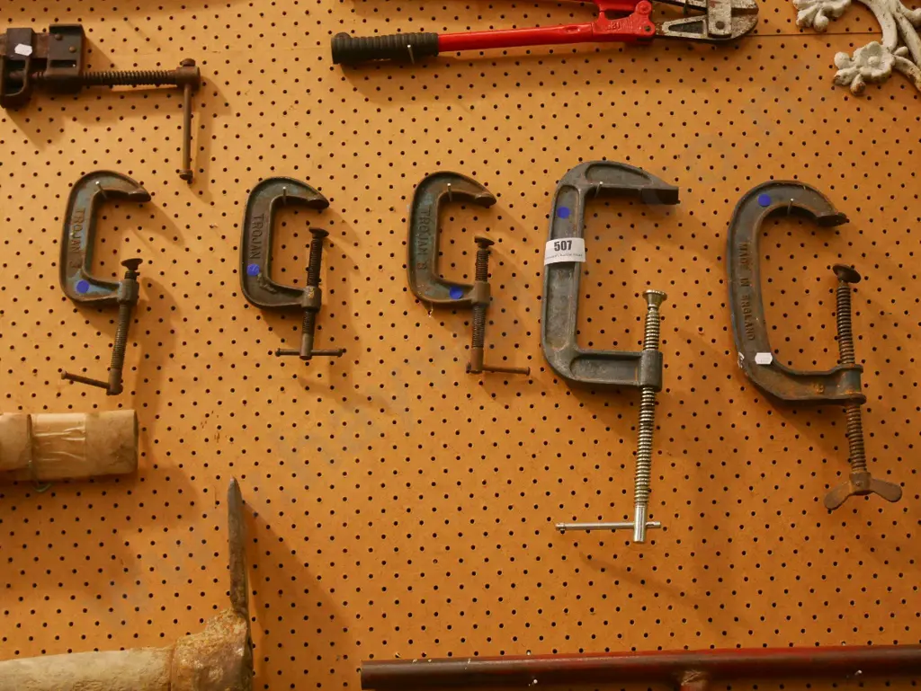 5x G clamps - blue dots Image 1++