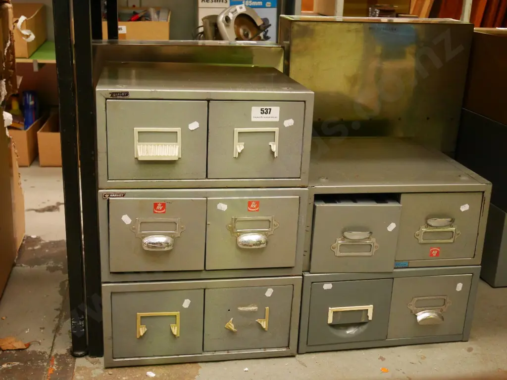 5x 2 drawer index card file drawers Image 1++
