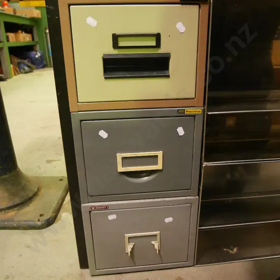 3x Precision index card file drawers