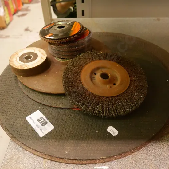 large metal cut off discs, sanding discs etc