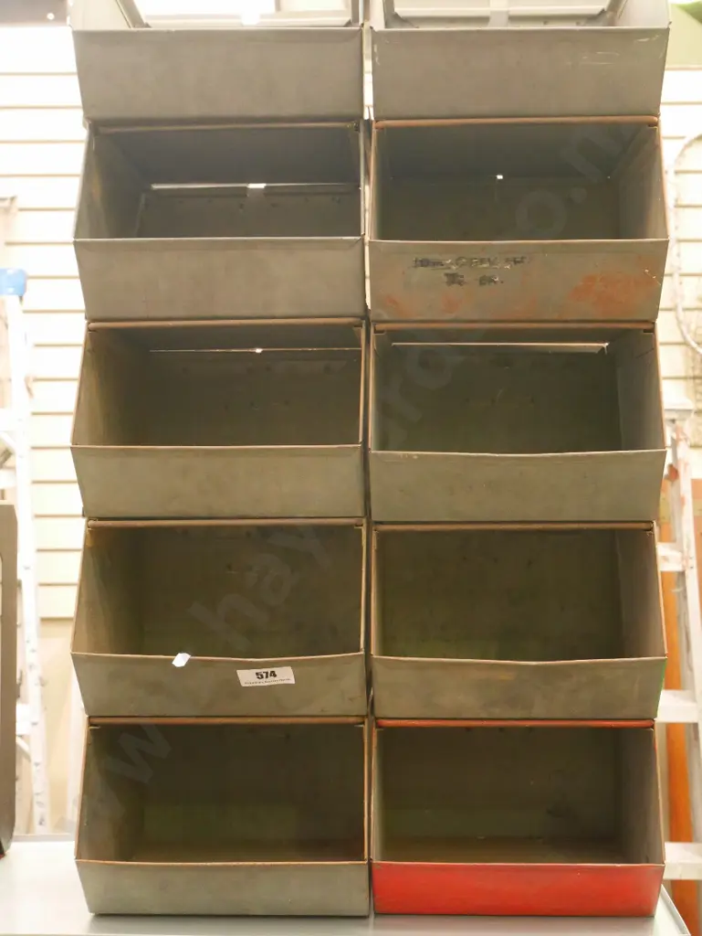 10x metal workshop stackable bins Image 1++